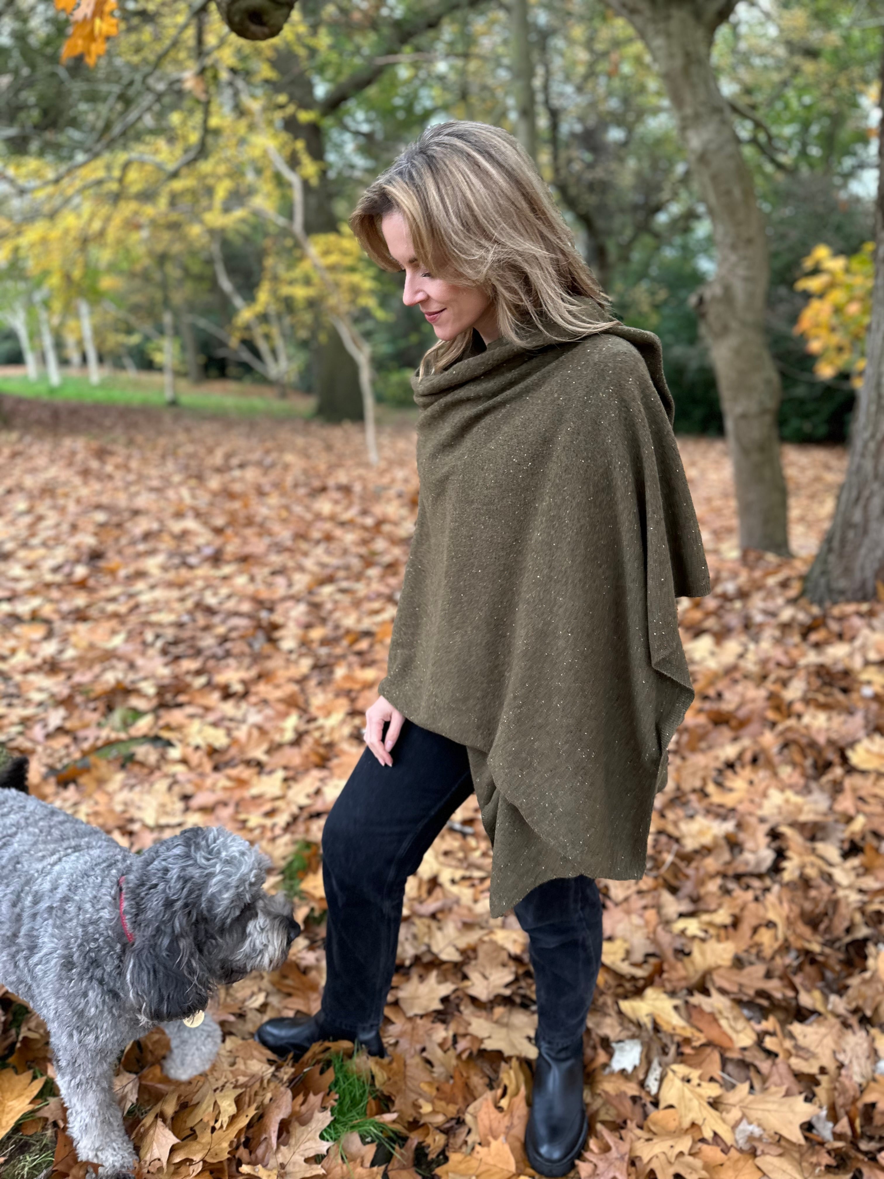 Olive Green Donegal Oversized Travel Wrap