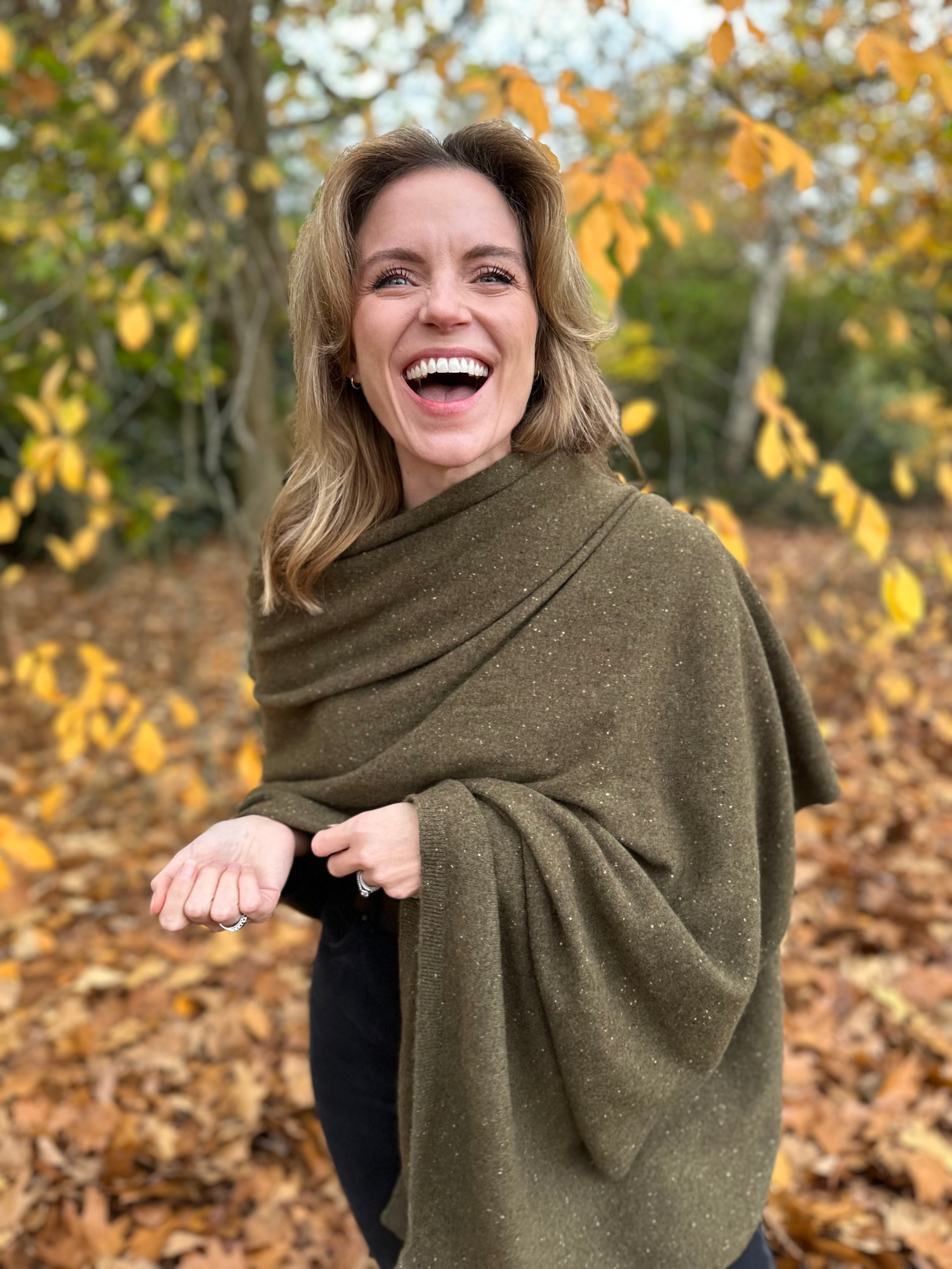 Olive Green Donegal Oversized Travel Wrap