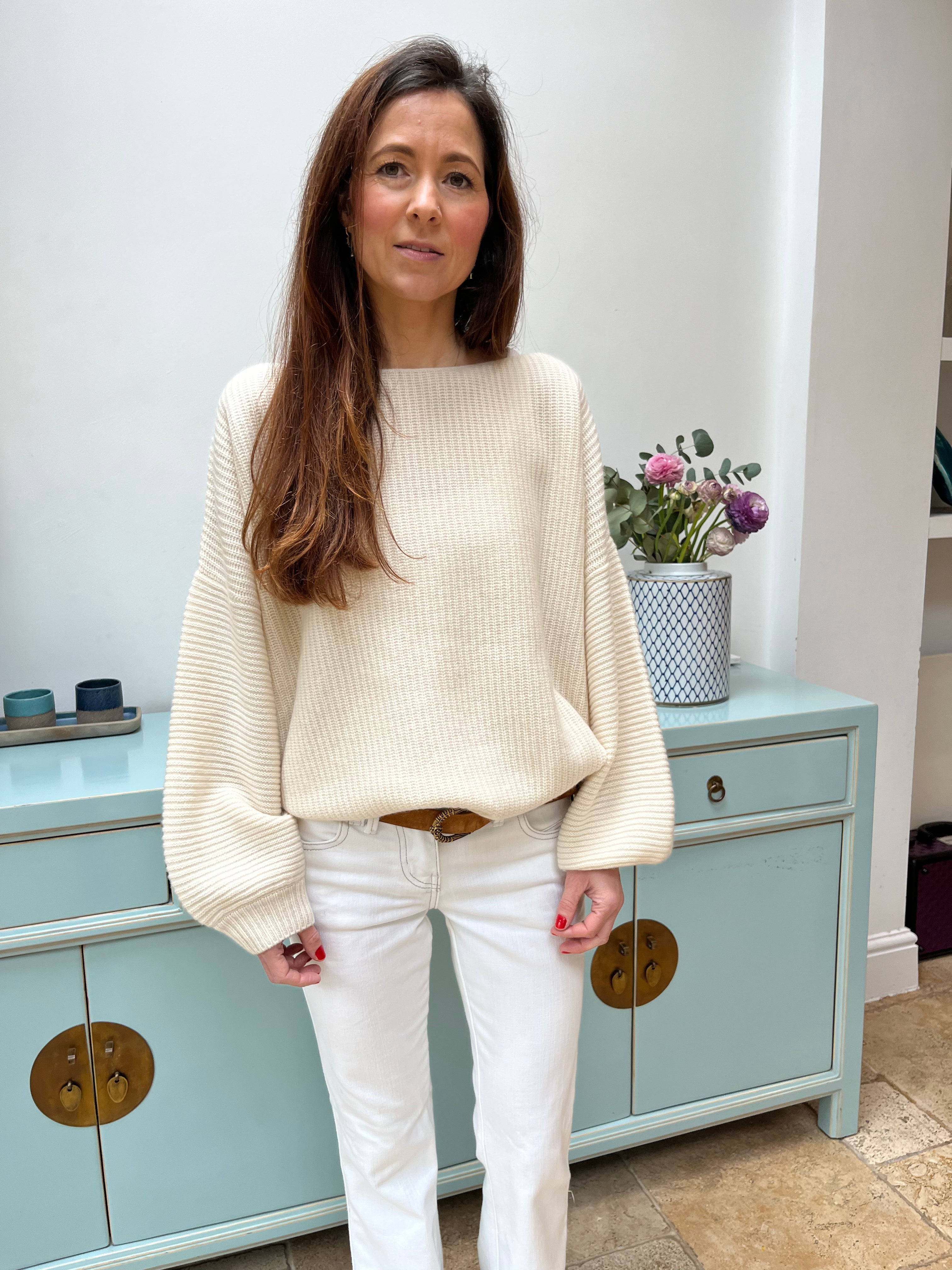 Off the shoulder cashmere on sale jumper